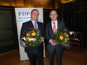 Christophe Haller und Baschi Dürr nach der Nomination für die Regierungsratswahlen